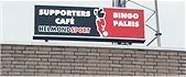 Bord boven ingang van het Supporterscafé van Helmond Sport