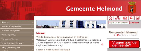 openingspagina van de website van de gemeente Helmond