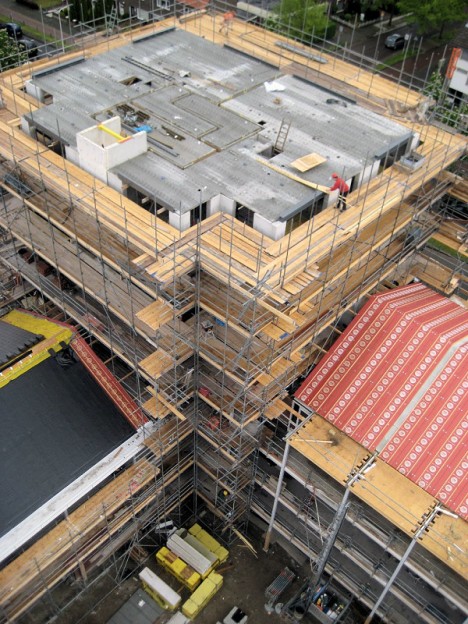 bovenaanzicht appartementencomplex Reynaerde Vossenberg