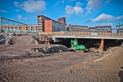 werkzaamheden bij het NS-Station Helmond