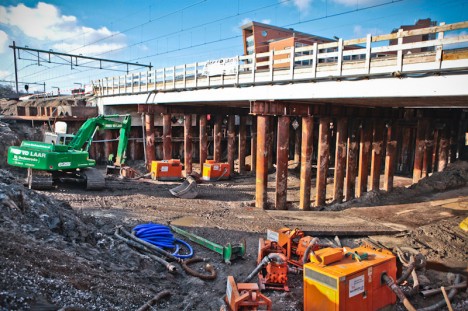 werkzaamheden bij het NS-Station Helmond