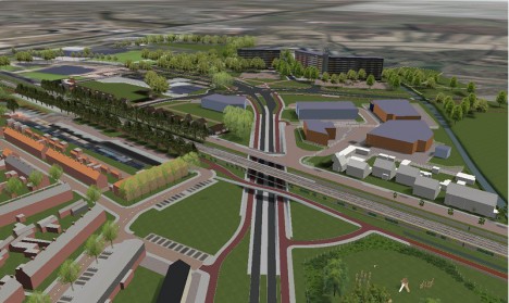 spooronderdoorgang en het kruispunt met de Heeklaan