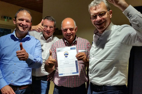 Van links naar rechts Tristan van der Waart, Hein Diks, Piet Heerkens en Michel Heerkens