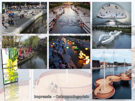 mogelijke kades en invulling kanaal aan de ontspanningsruimte