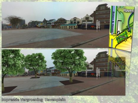Havenplein met bomen