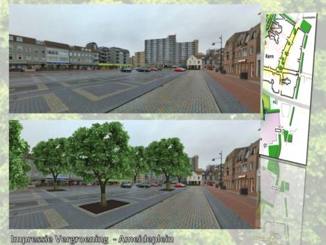 Ameideplein met bomen